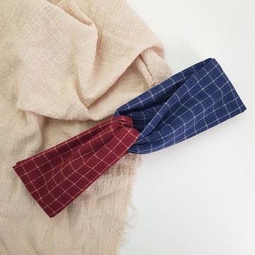 平安夜 撞色 交叉髮帶/髮飾