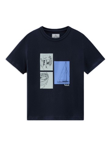 Woolrich Kids - graphic-print cotton T-shirt - kids - Cotton - 10 yrs - Blue