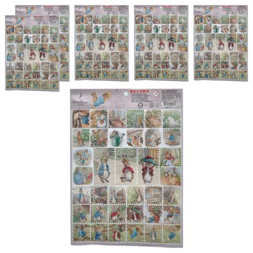 PETER RABBIT 比得兔 經典系 郵票貼  粉紫色  6張