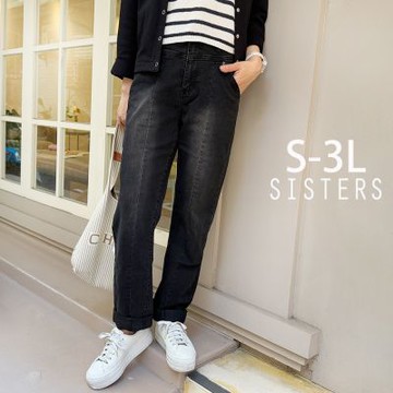 SISTERS舒適有型男友褲 牛仔褲 寬褲/S-3L(女下著/顯瘦/女褲/牛仔長褲/褲子/丹寧)