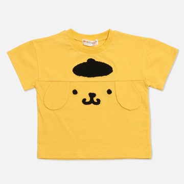 日本 Chil2 - 聯名款 100%純棉短袖上衣-卡通人物布丁狗-黃