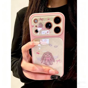 玩偶小兔適用蘋果17AIR/16PROMAX手機殼15PLUS大視窗14iPhone13套
