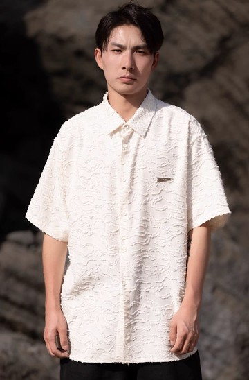 新中式復古 肌理感短袖襯衫