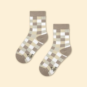 in Pairs | 馬賽克磚中筒襪-米/童襪
