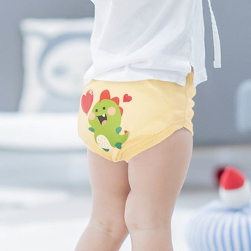 韓國 agazzang - 無螢光六層加倍分離式學習褲-恐龍-黃