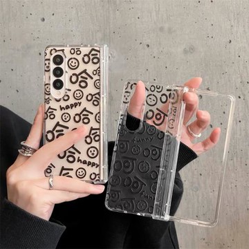 ins呵呵哈哈文字適用三星zfold7手機殼折疊屏zfold6/5透明保護套zfold4全包zfold3防摔殼W24創意趣味男女翻蓋