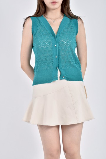 (S) deer w鏤空綠色上衣