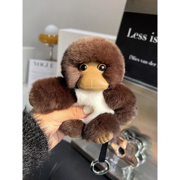 【可愛小猴子】真獺兔毛汽車鑰匙扣掛件ins網紅毛絨公仔包包掛飾