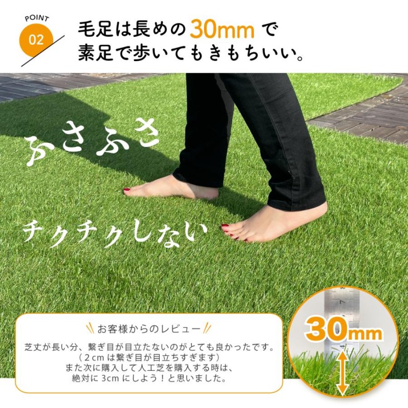 人工芝 リアル人工芝 ロール 1m×10m 密度35万本/m2 高耐久 U字ピン26本