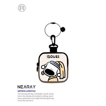 尼睿X吃鹽的魚 藝術家系列可愛方形零錢包百搭簡約手拿收納小包