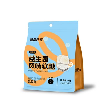 超級趣元 益生菌風味軟糖  (活菌型) (無糖) 痠奶味 3g*30粒/袋