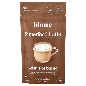Blume, Superfood 拿鐵，靈芝熱可可味，4.4 盎司（125 克）