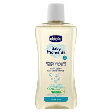 Chicco 寶貝嬰兒溫和植萃洗髮沐浴露  添加燕麥與植物甘油  92%天然成分  不含色素酒精Parabens  200ml  1瓶
