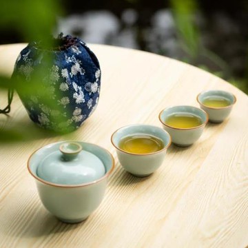 善窯廠李善明 善款天青釉旅行茶具套組一種生活一種選擇 開片可養