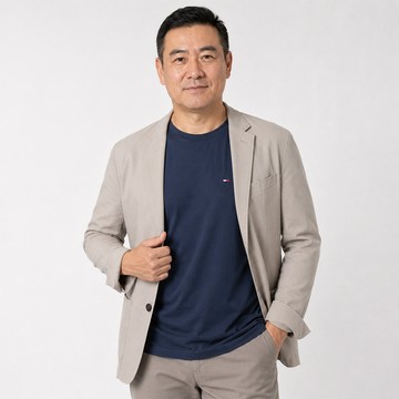 TOMMY 年度爆款經典圓領Logo短袖素面T恤-深藍色