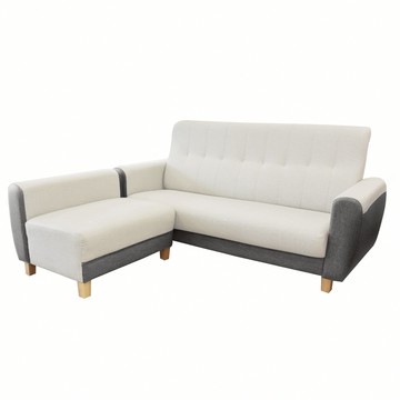 IHouse-好便宜 台灣製高背S曲線護腰 迴彈貓抓皮沙發  3人+扶手腳椅/L型香草黃+ 麥茶棕