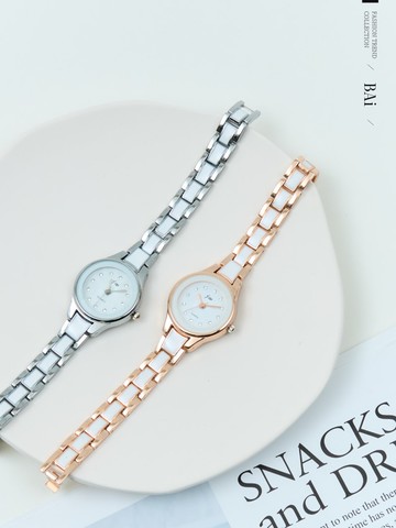 雙色仿瓷石英腕錶／合金小錶面手錶－【356080】