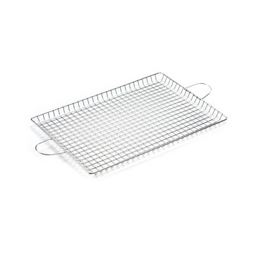 真心良品 皇家拿鐵不銹鋼防落雙耳烤肉網-中秋烤肉必備-野餐