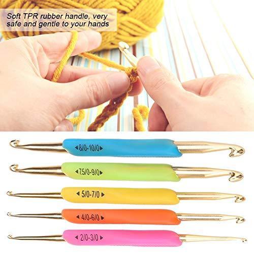 編み物 セット |Double Head Crochet Hook Set, Aluminum Tip Knitting Needle Set wit