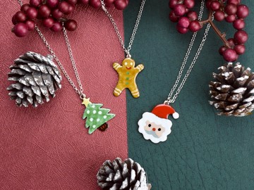聖誕好Q系列 | 琺瑯項鍊 七寶燒 925純銀 手工銀飾
