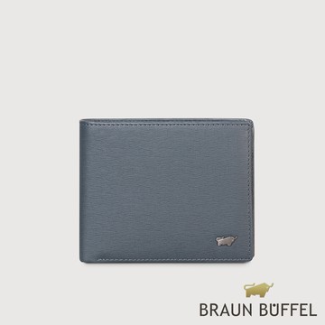 【BRAUN BUFFEL 德國小金牛】台灣總代理 瓦拉頓-TW 4卡零錢袋短夾-深藍色/BF537-315-MAR