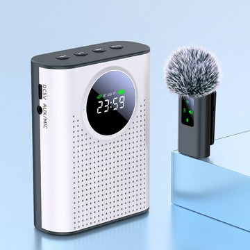 2025新品私模無線領夾式擴音器小蜜蜂老師導游戶外叫賣喇叭防嘯叫【北歐家居生活】