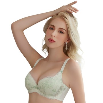 【思薇爾】撩波芙花春漾系列D-F罩蕾絲包覆女內衣(仙綠白)