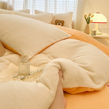 秋冬加厚床包組 純色牛奶絨床包組 床上四件套 冬季雙面加絨 被套 法蘭絨床包四件組 床包三件套