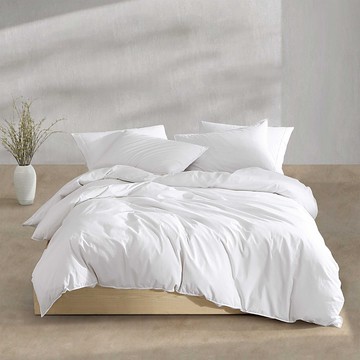 Calvin Klein Washed Percale Cotton 3 Piece Duvet Cover Set, Queen