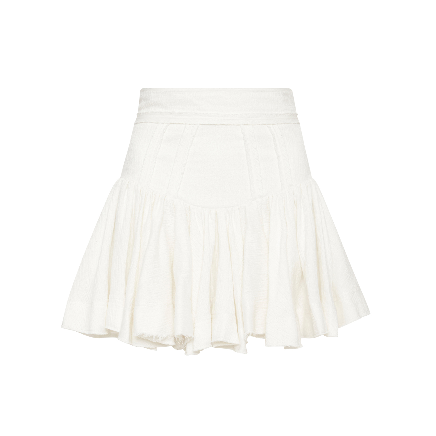 Aje｜REVERB 高腰打褶不收邊迷你裙