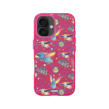 iPhone 16 Clear 粉漾桃 - 迪士尼-經典系列 Disney Classics - 小飛象 Dumbo - Retro Pattern