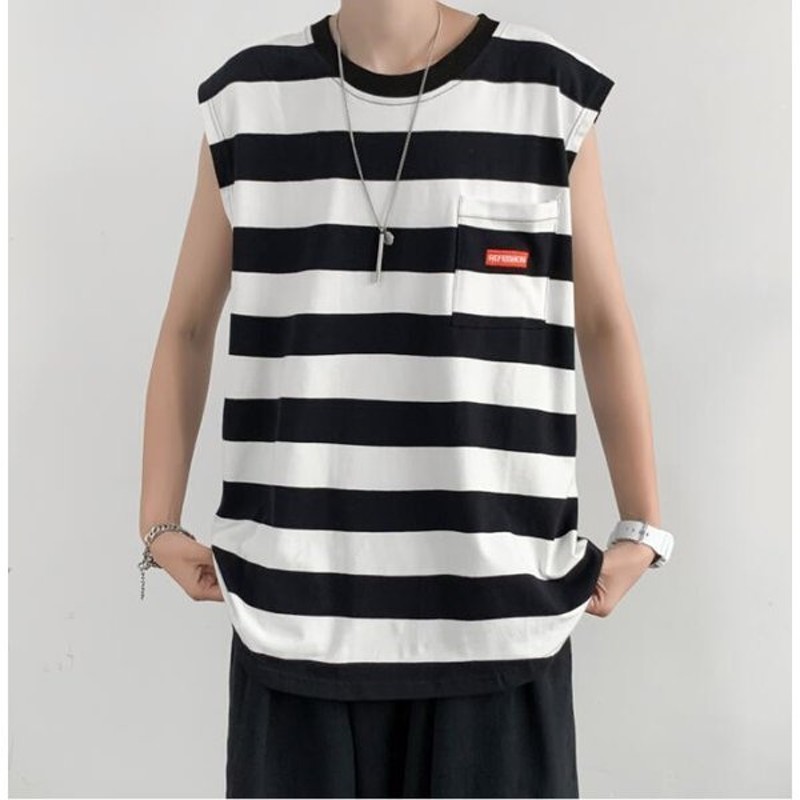 タンクトップ メンズ ボーダー柄 ノースリーブ トップス メンズタンクトップ インナー 袖なしtシャツ サマートップス 夏物 夏服 22新作 派手 通販 Lineポイント最大0 5 Get Lineショッピング