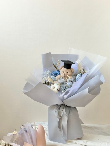 畢業熊乾燥花束 告白花束 生日禮物  畢業花束 畢業禮物