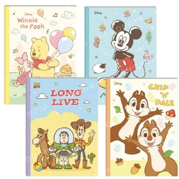 小禮堂 迪士尼 16K定頁筆記本 小熊維尼 米奇 玩具總動員 奇奇蒂蒂