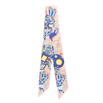 Hermes 愛馬仕Odyssey未來世界 Twilly絲巾(淺粉/藍)