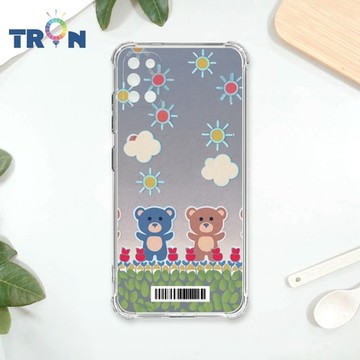 TRON 三星 A31 小熊與花系列 四角防摔載具殼 軟殼 手機殼