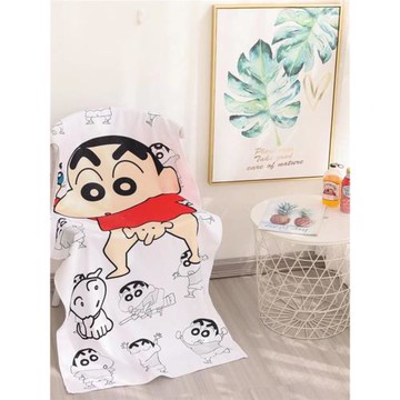 可愛蠟筆小新長毛巾瑜伽汗巾健身浴巾成人兒童方巾擦手巾洗臉吸水