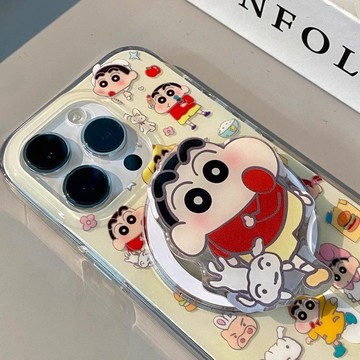 可愛蠟筆小新磁吸支架iPhone16/15PROMAX蘋果14/13/12/11手機殼XS
