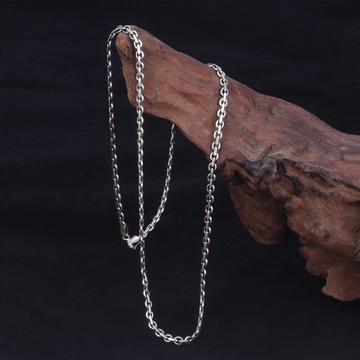 925純銀男士個性太角鏈復古潮男鎖骨鏈粗狂項鏈簡約嘻哈項鏈銀飾