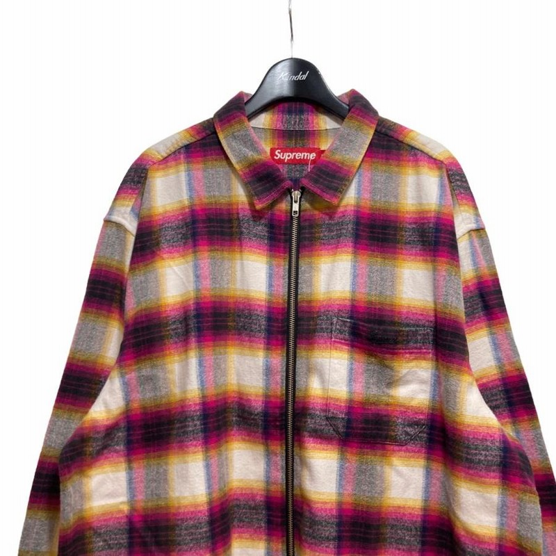 値下げ】Supreme 24SS Shadow Plaid Flannel Zip Up Shirt ジップチェックシャツ ピンク×イエロー  サイズ：XL (原宿店) | LINEブランドカタログ