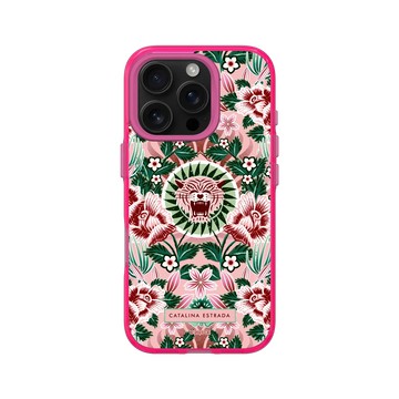iPhone 16 Pro Clear 粉漾桃 - Catalina Estrada - Pink Tiger and Flowers