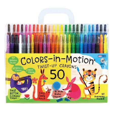 Colors-in-Motion ツイストアップ 50色セット クレヨン (ツイスト可能、長さ7インチ)