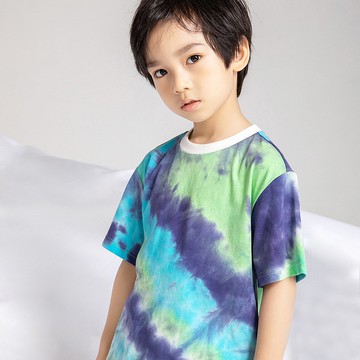 【出清優惠】渲染棉T 110-150cm 橘/藍