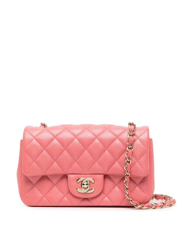 CHANEL Pre-Owned - 2017 mini Classic Flap shoulder bag - women - Caviar Leather - One Size - Pink