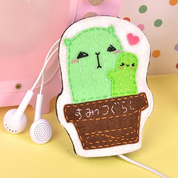 【賀賀商店】【耳機包】收納包/繞線器 不織布diy手工製作布藝材料包 免裁剪