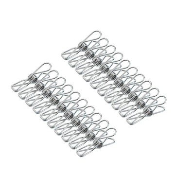 E.City 不鏽鋼防風曬衣吊衣夾 60個 尺寸約2.5x5.5x1.5cm  1組