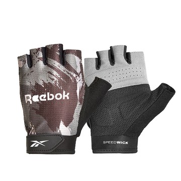 Reebok 銳步 速乾透氣健身手套 (迷彩灰)