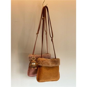 MY秋冬軟糯仿鹿皮絨面小包包手機包ins風復古可愛單肩斜跨包包女