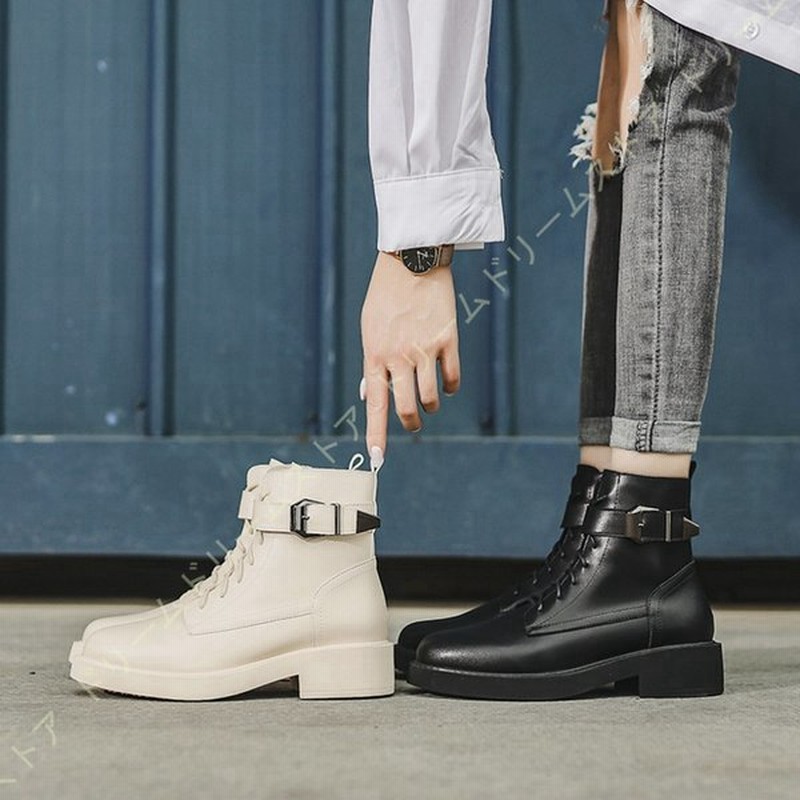 編み上げブーツ ローヒール 黒 レースアップ レースアップブーツ レディース ショート ショートブーツ 黒 大きいサイズ ミドルブーツ ベルト サイドベルト 通販 Lineポイント最大0 5 Get Lineショッピング