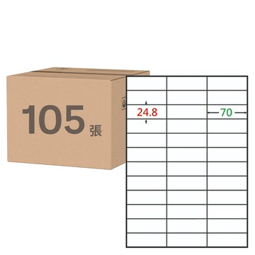 鶴屋 A4三用電腦標籤 23號 B2570 70 x 24.8mm  105張  36格